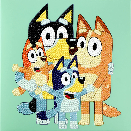 BLUEY Diamond Painting Box 22cm x 22cm Diamond Dotz - The Heeler family