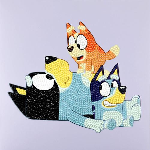 BLUEY Diamond Painting Box 22cm x 22cm Diamond Dotz - Dad & The Girls