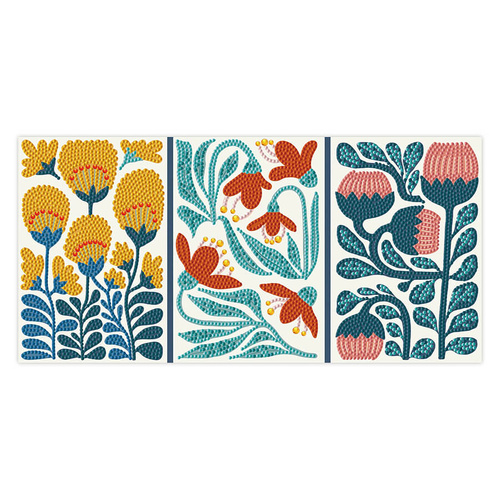 Diamond Dotz Kit Modern Floral Triptych 20cm x 40cm - DBX4.006