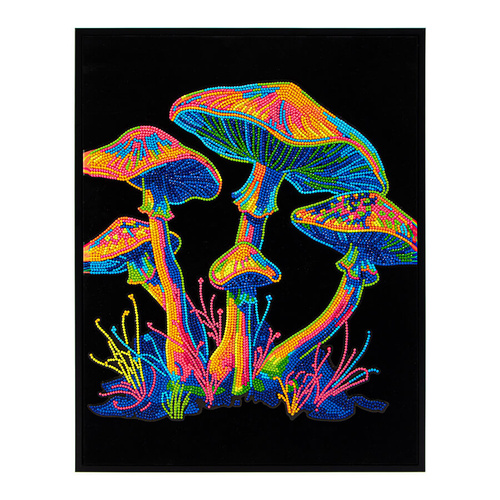 Diamond Dotz Kit Neon Flock 35.5cm x 45.7cm - Neon Mushroom
