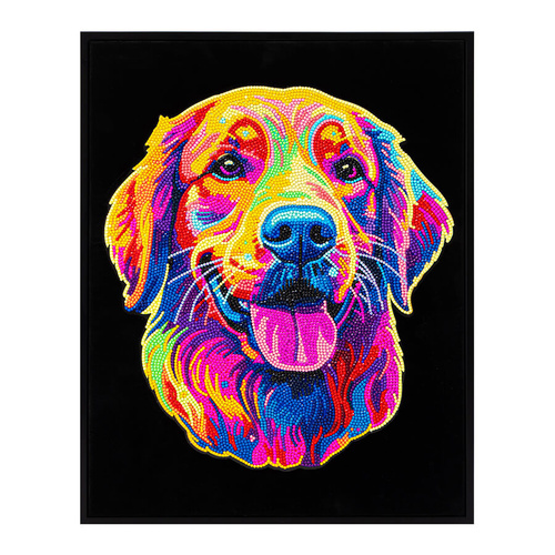 Diamond Dotz Kit Neon Flock 35.5cm x 45.7cm - Neon Golden Retriever