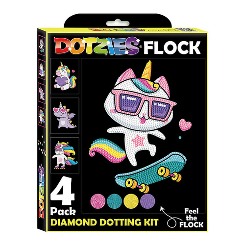 Diamond Dotz Neon Dotzies Flock 25.4cm x 20.32cm - Unicorns