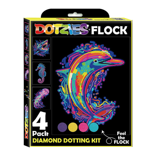 Diamond Dotz Neon Dotzies Flock 25.4cm x 20.32cm - Neon Sea Life