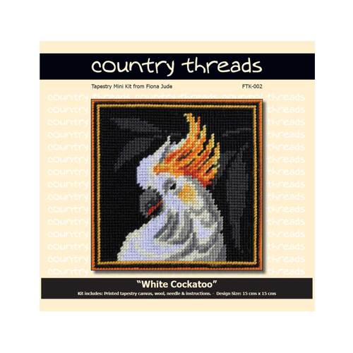 Country Threads Tapestry Mini Kit WHITE COCKATOO Design 15x15cm - FTK-002