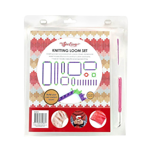 Square & Oblong Knitting Loom Set For Knitting & Weaving With Hook, Needle & Instructions "SEW EASY" | Size 28, 32.5, 3cm | - KCN091