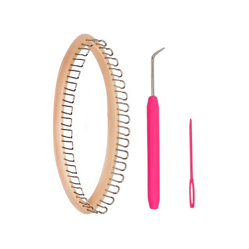 Oval Knitting Loom Weaving Loom For Socks, Leg or Arm Warmers "SEW EASY" Includes Loom, Needle & Hook - KCN148