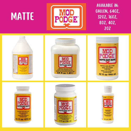 Mod Podge - Waterbased Glue, Sealer & Finish - Matte (Choose Your Size)