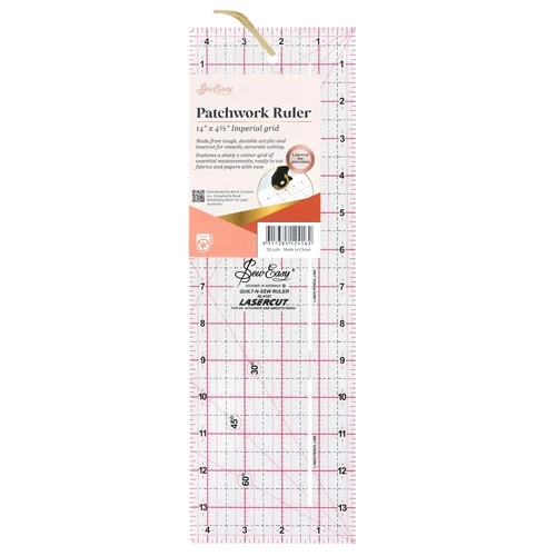 Sew Easy Patchwork Ruler - 14.5"in x 4.5"in Imperial Grid | Quilting, Sewing - NL4181
