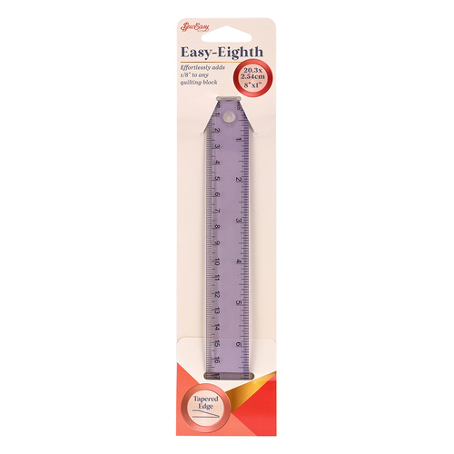 Quilter Ruler Easy-Eighth Sew Easy Tapered Edge | 20.3 x 2.54xm | 8" x 1" | Purple | NL4211