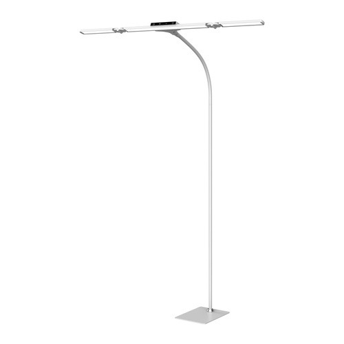 Floor Desk Lamp LED Tri-Lux Triumph 1500LMS Dimmer Remote Desk Clamp Timer Multi-Utility| White | OD003.W