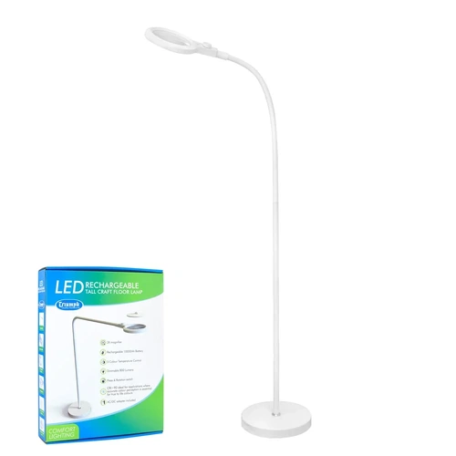Triumph LED Tall Craft Magnifiers Lamp Rechargable & Dimmable 127mm - OD127B.W