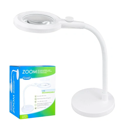 Triumph LED Desk Lamp Optical Glass, Rechargable & Dimmable 90mm - OD9001.W