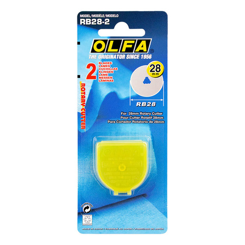 Olfa 28mm Rotary Cutter Replacement Blade Straight 2 Piece, RB28-2 - OL4108