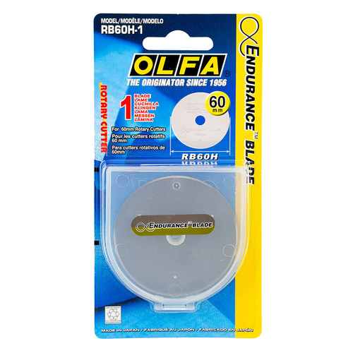Olfa 60mm Rotary Cutter Replacement Endurance Blade, Model RB60H-1 - OL4175