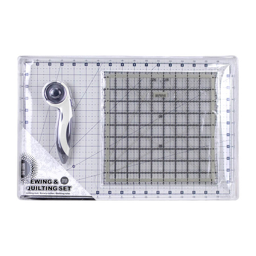 Sewing & Quilting Set Birch Cutting Mat Rotary Cutter Quilting Ruler Starter Set | 3 Piece Set | Q17609