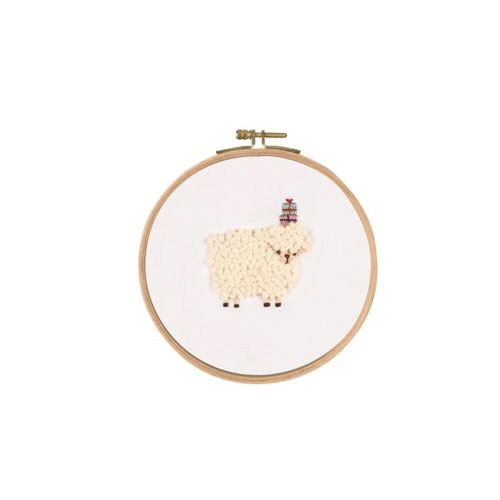 DMC For You! Sheep Printed Embroidery Kit Cotton 12.5cm - TB124