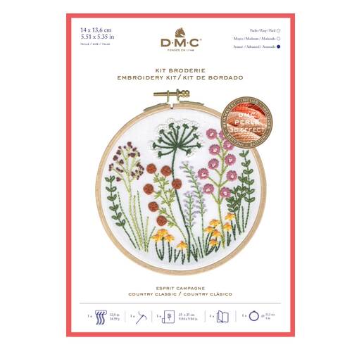 DMC Perle 5 Embroidery Kit Country Classic 15.5cm With Hoop