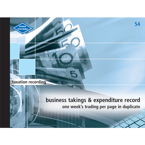 Business Takings & Expenditure Book Zions No 54
