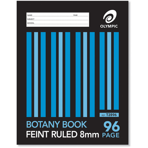 Olympic Botany Book 8mm Ruled 96 Pages - 10 Pack