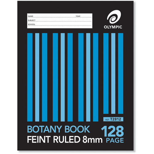 Olympic Botany Book  8mm Ruled 128 Pages - 10 Pack