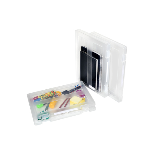 Marbig A4 Plastic File Case With Clip And ID Labels Clear 22001