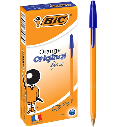 BIC Classic Ballpoint Pen Fine 0.8mm BLUE 951997 - 12 Pack