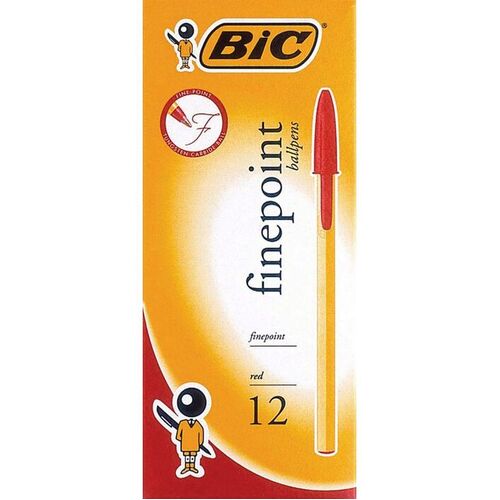 BIC Classic Ballpoint Pen Fine 0.7mm RED 951999 - 12 Pack