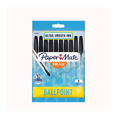 PaperMate InkJoy Medium 1.0mm Ballpoint Pens BLACK 2179232 - 10 Pack