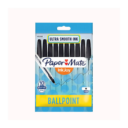 PaperMate InkJoy Medium Ballpoint Pens BLACK 2179232 -10 Pack