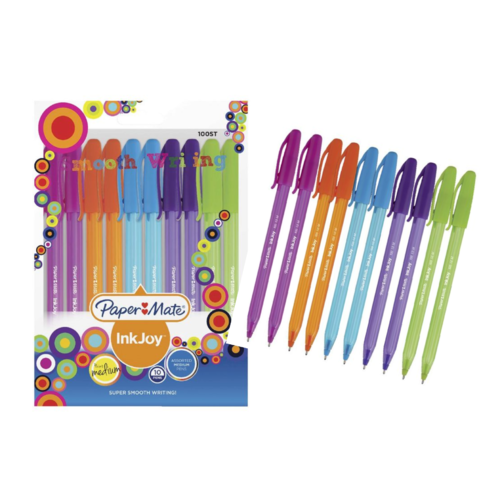 PaperMate InkJoy 100 Ballpoint Pens Fashion 10 Pack - Assorted Bright Colour 