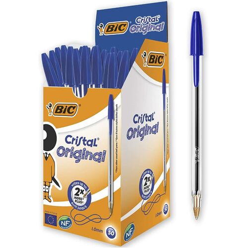 BIC Cristal Ballpoint Pen Medium 1.00mm BLUE 8127961- 50 Pack