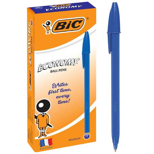 Bic Economy Medium Ballpoint Pen Blue 952005 - 12 Pack