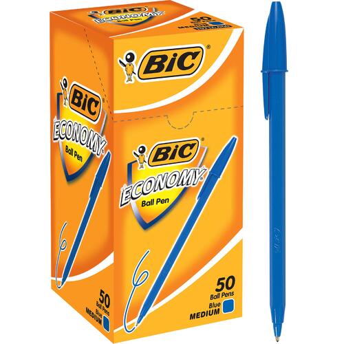 Bic Economy Medium Ballpoint Pen BLUE 812804 - 50 Pack