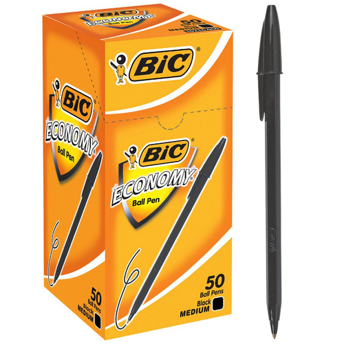 Bic Economy Medium Ballpoint Pen BLACK 812803 - 50 Pack