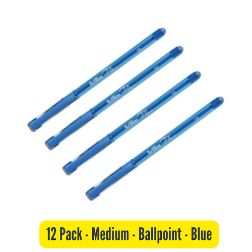 Artline Flow Stick Ball Point Pen BLUE 186103 - 12 Pack