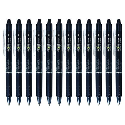 Pilot Frixion Clicker Erasable Gel Pen 0.7mm Black 622781 - 12 Pack