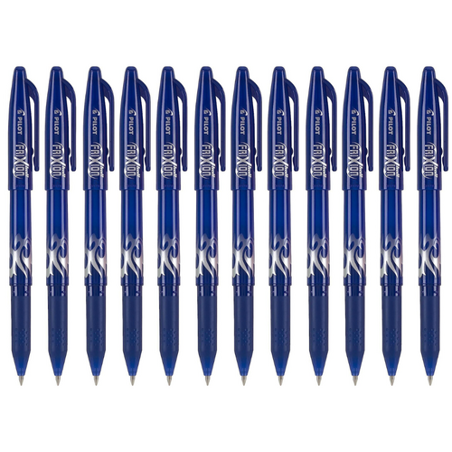 BLUE Pilot Frixion Gel Ball Pen Erasable 0.7mm BL-FR7-B - 12 Pack