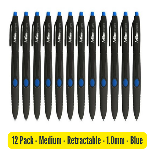 Artline Supreme 1.0mm Retractable Pen BLUE 181203 - 12 Pack