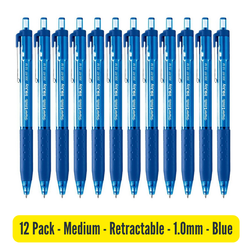 Papermate Inkjoy 300RT Retractable Pen 1.0mm BLUE 2008583 - 12 Pack