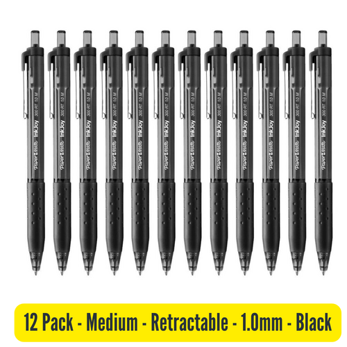 Papermate Inkjoy 300RT Retractable Pen 1.0mm BLACK 2008582 - 12 Pack