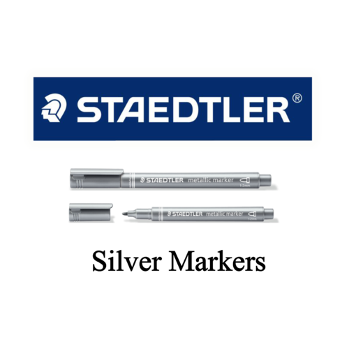 Staedtler Metallic Markers ,Ideal for Scrapbooking (BX 10) - Silver