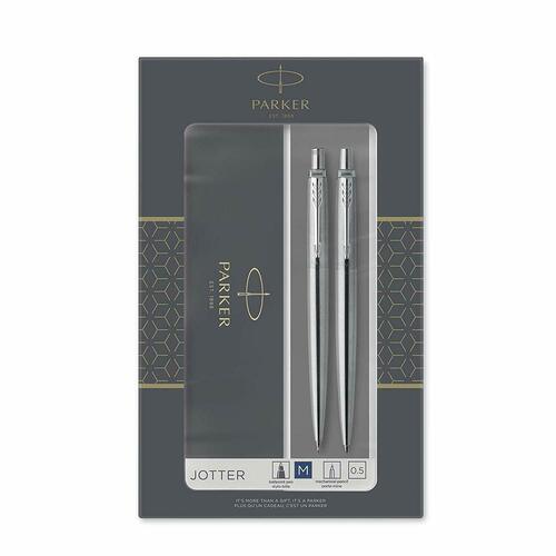 Parker Jotter Stainless Steel Ballpoint Pen & Mechanical Pencil 0.5mm Duo Set