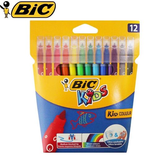 Bic Kids Visacolour XL Felt Markers Assorted Colours - 12 Pack