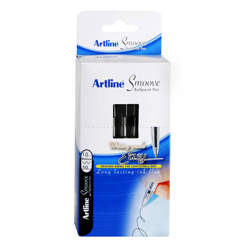 Artline 1mm Smoove Ball Point Pen BLUE - 50 Pack
