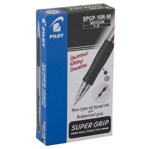 Pilot BPGP Retractable Ballpoint Pen Medium 1.0mm Black 623140 - 12 Pack