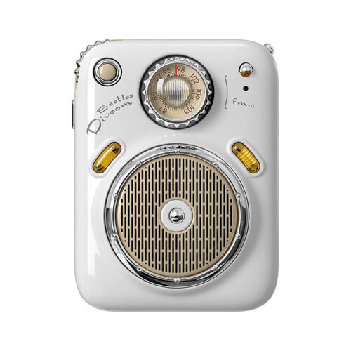 Divoom Bluetooth Speaker + FM Radio, TF Card Supported Portable 5 Hr Battery Life - WHITE
