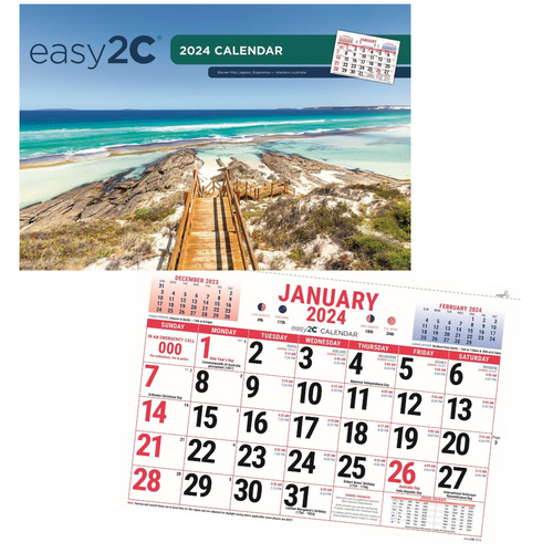 2024 Allen's EsE-2C Calendar - Easy to See A4 Wall Calendar Big Print EsE 2C