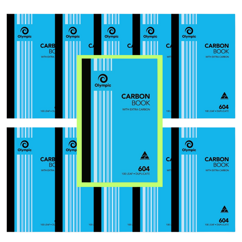 Olympic 604 Carbon Book 200 X 125mm Duplicate 100 Pages - 10 Pack