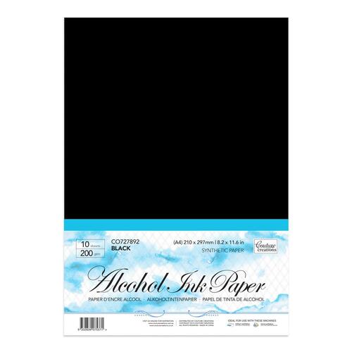 Couture Creations Alcohol Ink Synthetic Paper Black A4 200gsm - 10 Sheets