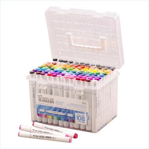 Couture Creations Twin Tip Alcohol Ink Marker Including Case Case also Includes 108 Colours - COAPC2